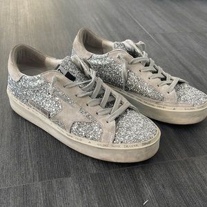 Golden Goose Hi Star Silver Glitter Sneaker